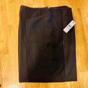 Laundry black multi-texture pencil skirt